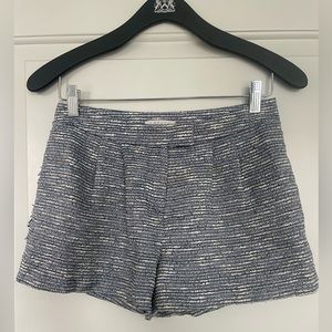 1. State Tweed Marled Side Fringe Dressy Shorts | Size: 0 Color: Blue